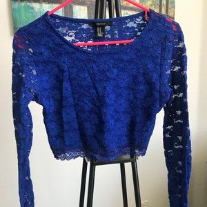 Long Sleeved lace shirt, crop